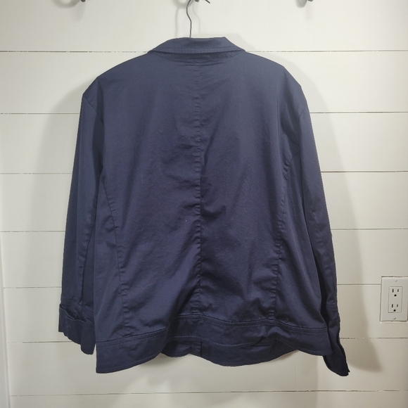 EUC Talbots Lightweight Navy Blue Jacket Women's sz 24 - Picture 4 of 8
